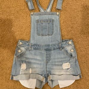 Light-wash Denim Overalls Size Sm
